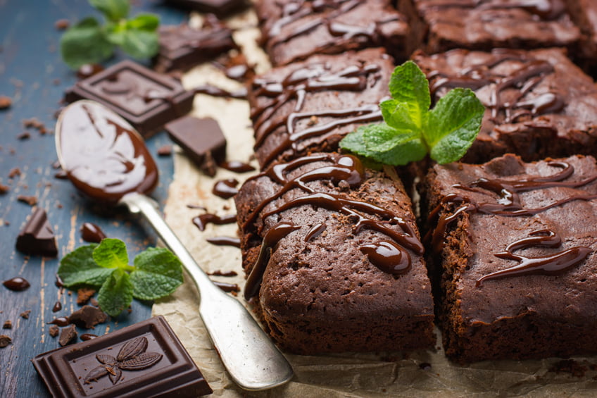 Vegan brownie with carob