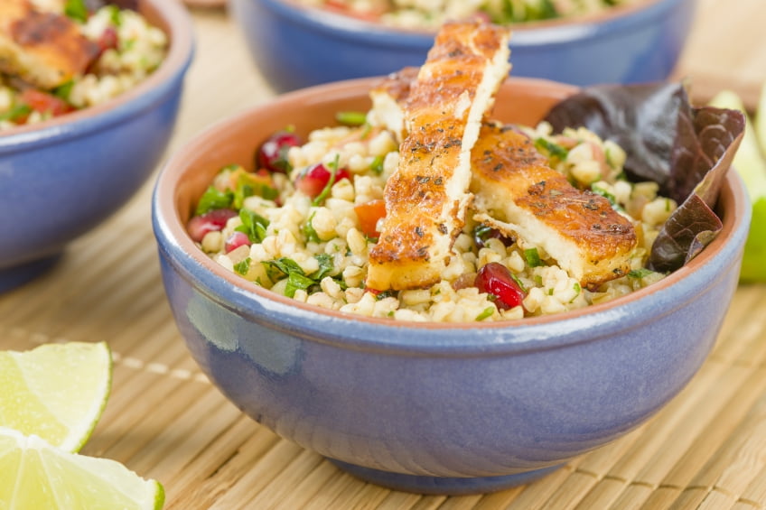 Warm Lentil and Halloumi salad