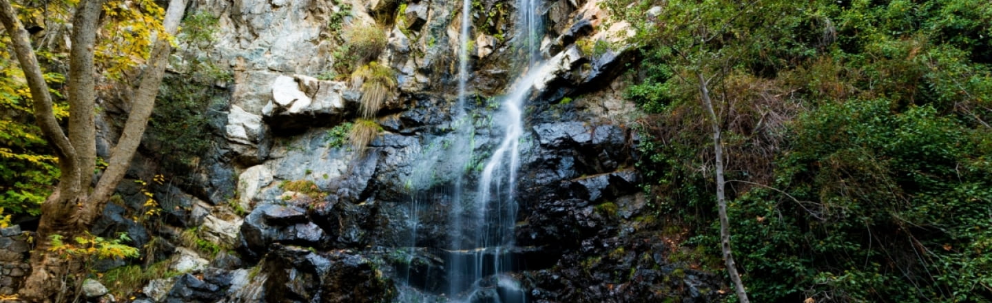 Caledonia Falls, nature park, hiking tours in the mountains, Limassol